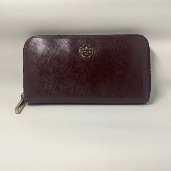 Tory Burch Robinson Brown Leather Wallet - Picture 1 of 7